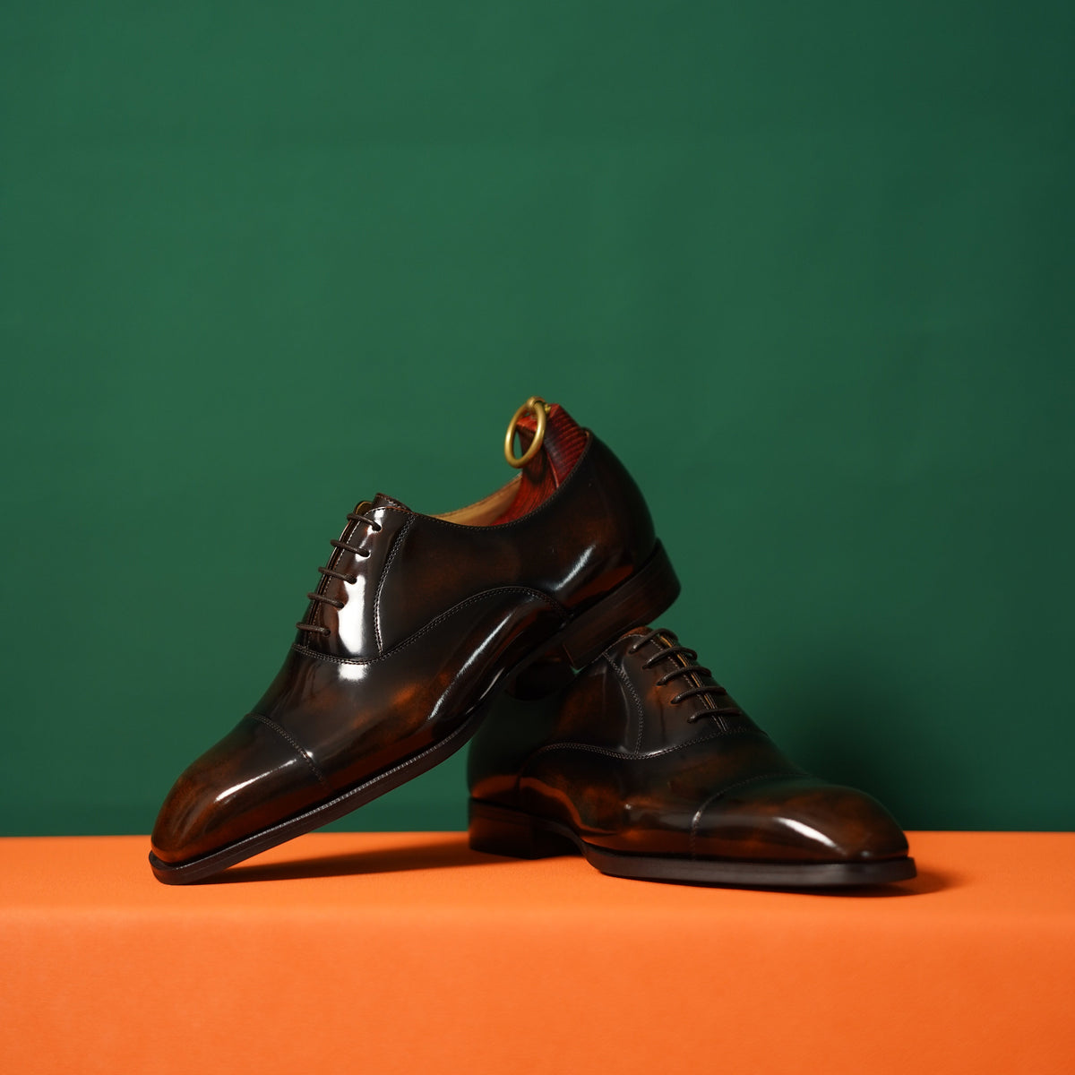 The Vescano&nbsp; — High-Shine Cap-Toe Oxford