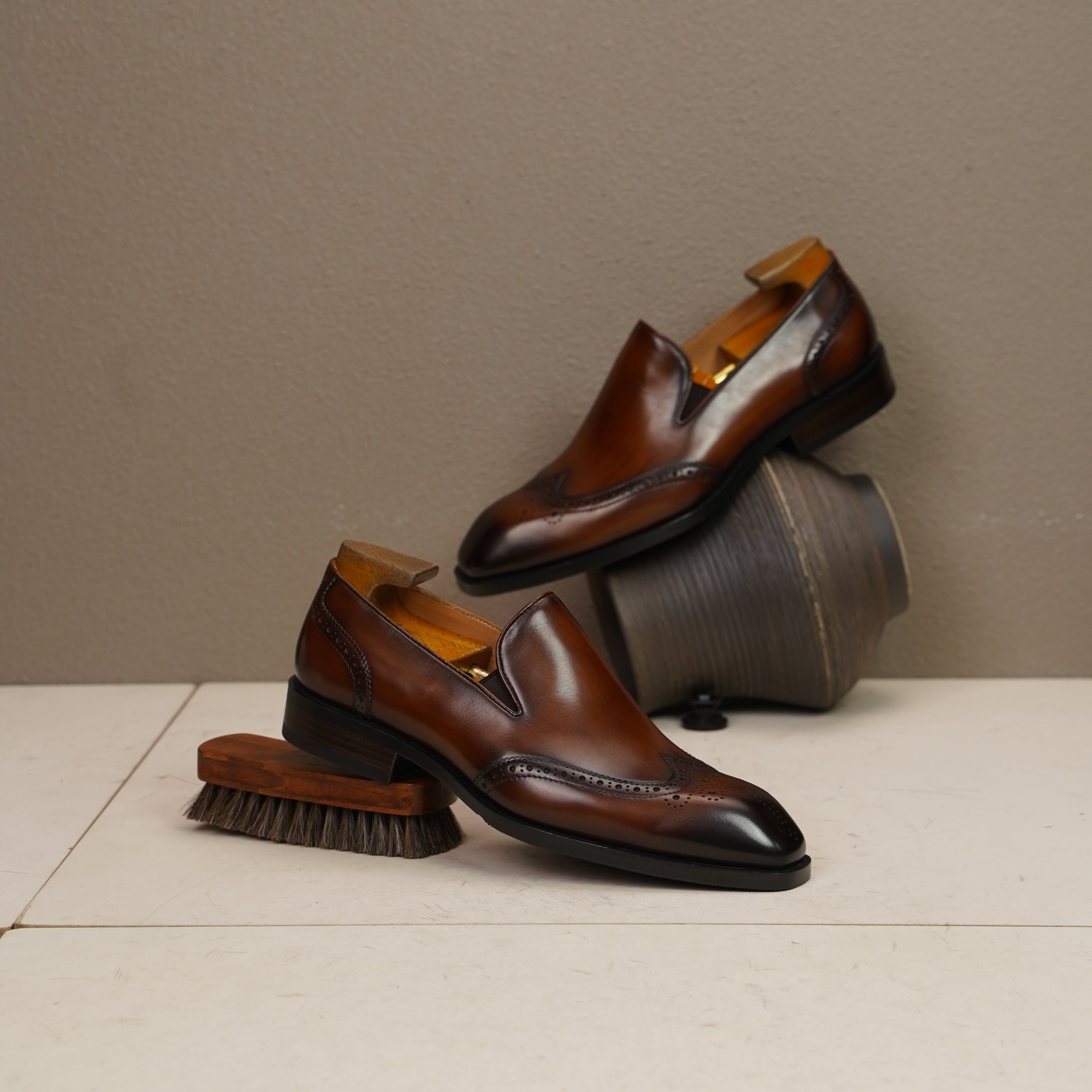 Brogue Loafer Blake Stitch Leather Shoes